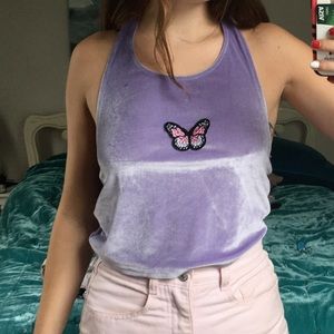 purple velvet crop top 🦋